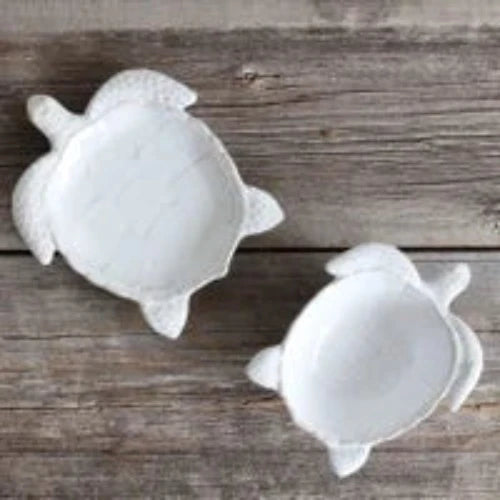 Sea Turtle True Ocean Stoneware Set 2Pc White