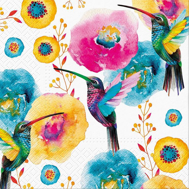 Hummingbird & Flowers Napkin 20Pk.