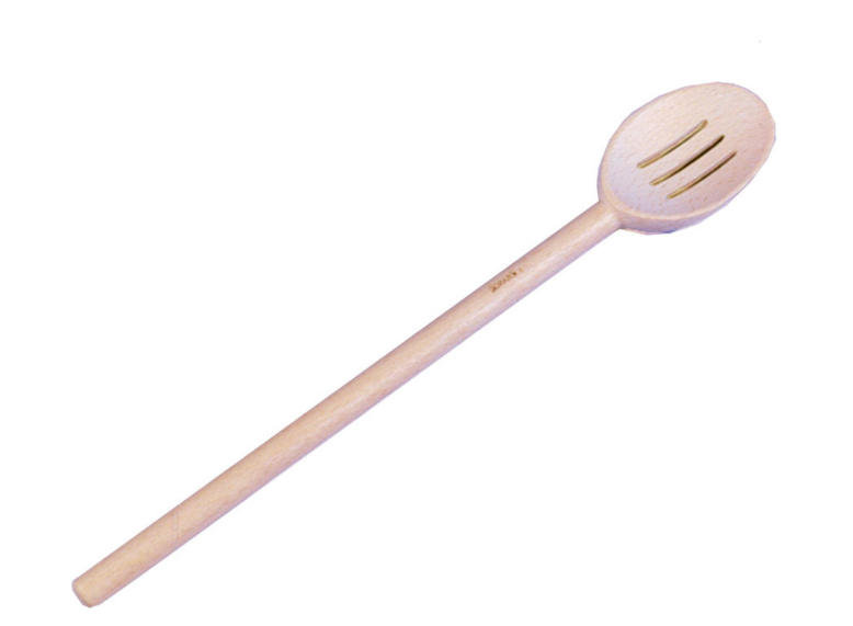 14 in. Wooden Slotted Spoon