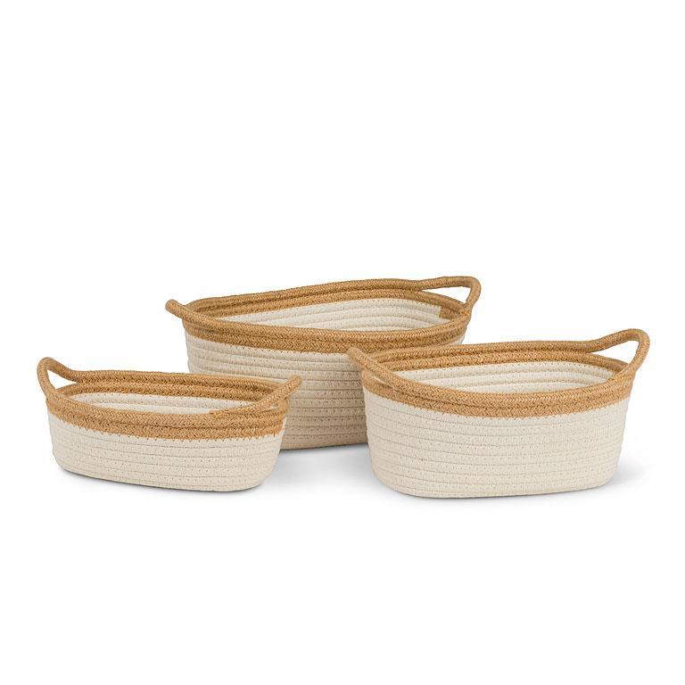 Rope Oval Baskets, Set of 3