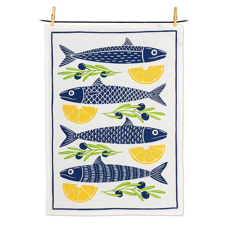 Fish & Lemons Tea Towel