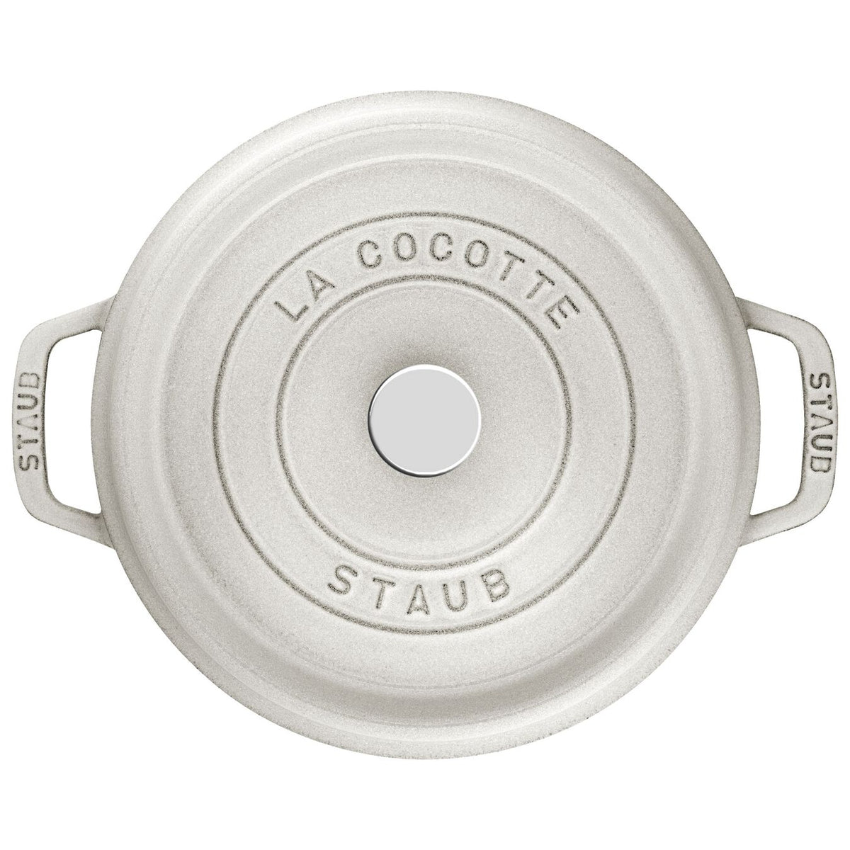 Staub Cast Iron White Truffle Round Braiser, 3.7-Quart