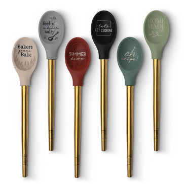 Elements Silicone Spoon - Metalic Gold Handle