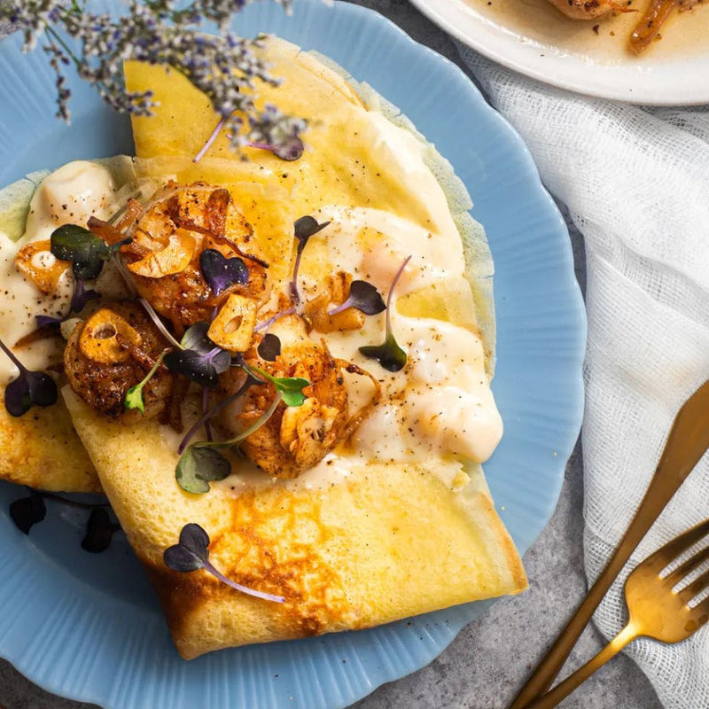 Seafood Crepes with Hollandaise
