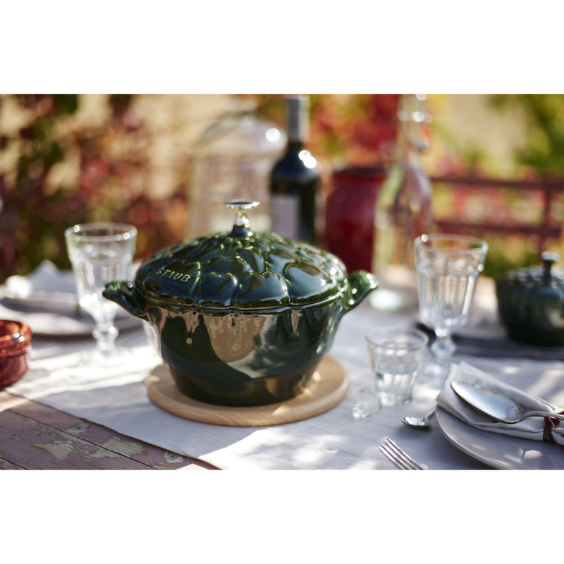 STAUB La Cocotte 3 L Cast Iron Artichoke Cocotte, Basil-Green-2