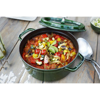 STAUB La Cocotte 6.75 L Cast Iron Round Cocotte, Basil-Green-1
