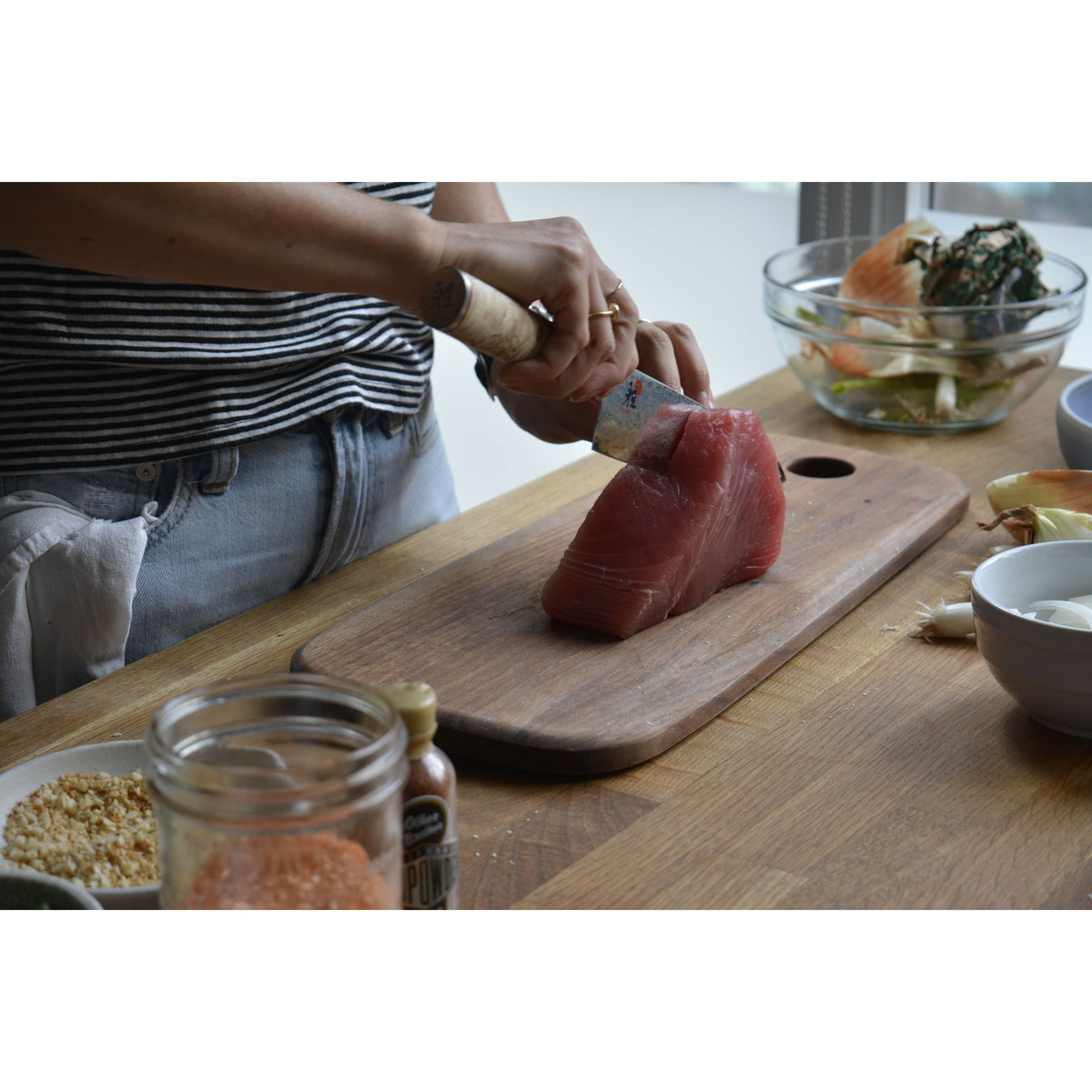 MIYABI 5000 MCD 7 inch Santoku, Brown-2