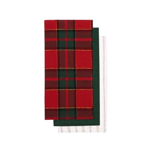 Traditional Christmas Kitchen Towel, Set Of 3