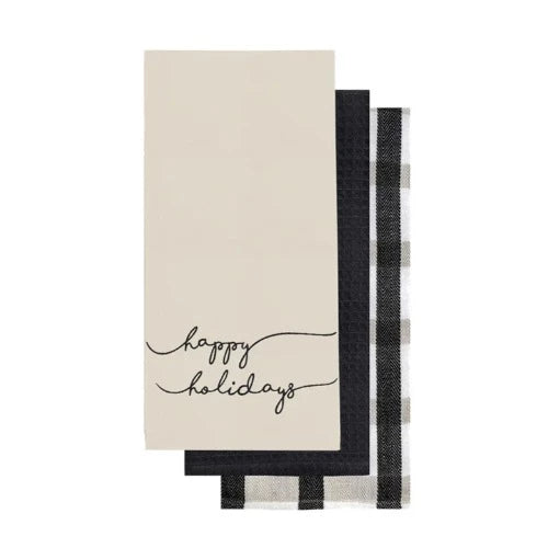 Happy Holidays Kitchen Towels, Set of 3