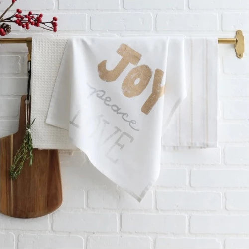 Joy, Peace, Love Tea Towels, Set Of 3