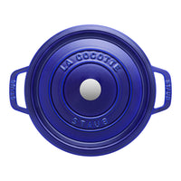 STAUB La Cocotte 3.7 L Cast Iron Round Cocotte, Dark-Blue