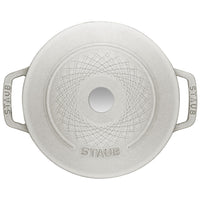 STAUB La Cocotte 4 L Cast Iron Round Twister Cocotte, White Truffle