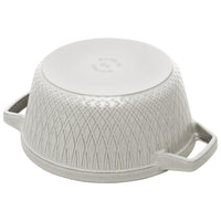 STAUB La Cocotte 4 L Cast Iron Round Twister Cocotte, White Truffle