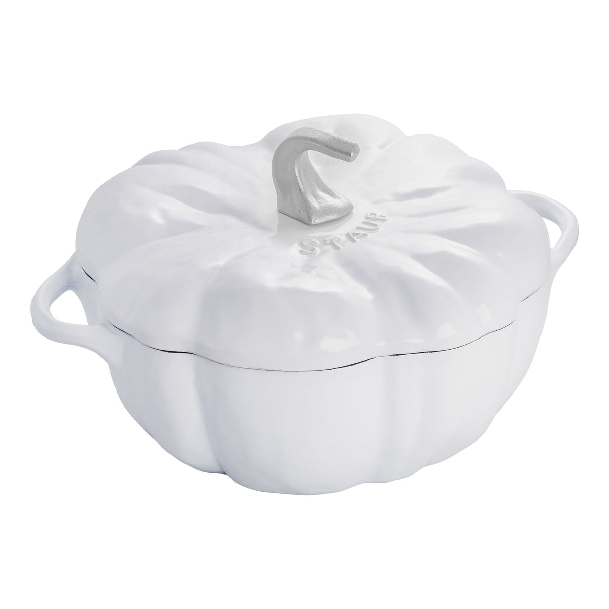 STAUB La Cocotte 3.25 L Cast Iron Pumpkin Cocotte, Pure-White