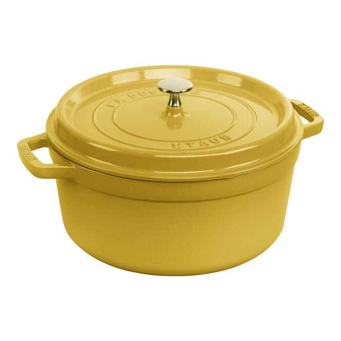 STAUB La Cocotte 5.25 L Cast Iron Round Cocotte, Citron-0