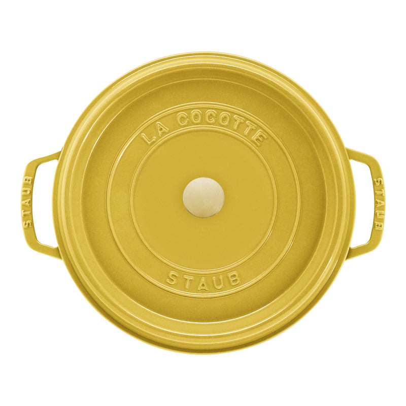 STAUB La Cocotte 6.75 L Cast Iron Round Cocotte, Citron-1