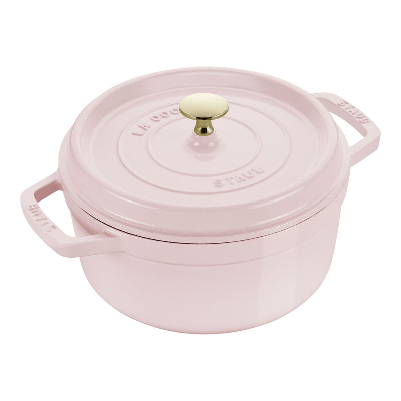 STAUB La Cocotte 2.5 L Cast Iron Round Cocotte, Sorbet Rose
