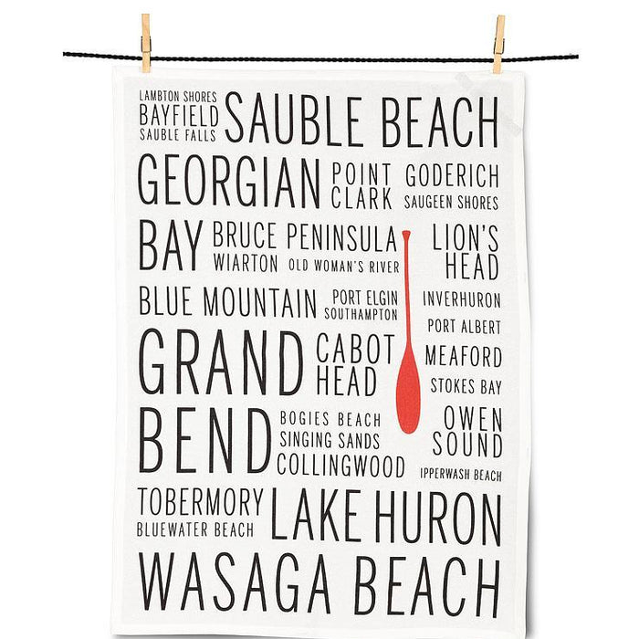 Lake Huron Names Kitchen Towel