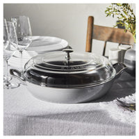 STAUB Braisers 3.5 L Cast Iron Round Heritage Braiser/Sauté Pan, Graphite-Grey