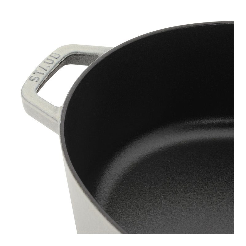 STAUB La Cocotte 6 L Cast Iron Oval Wide Oval Dutch Oven, White Truffle-2