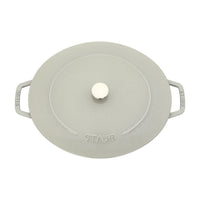 STAUB La Cocotte 6 L Cast Iron Oval Wide Oval Dutch Oven, White Truffle-3