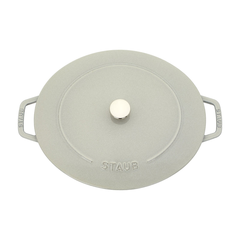 STAUB La Cocotte 6 L Cast Iron Oval Wide Oval Dutch Oven, White Truffle-3