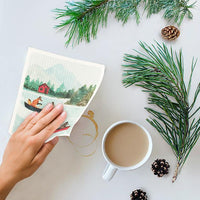 Animals in a Canoe Dishcloth