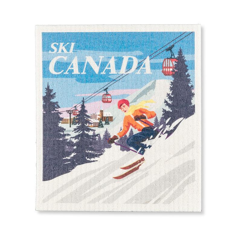 Ski Canada Swedish Dishcloth