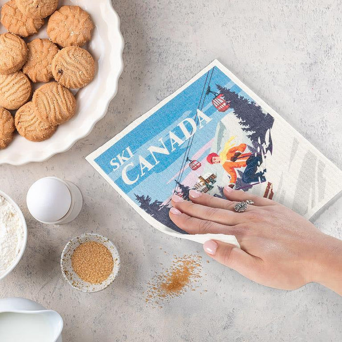 Ski Canada Swedish Dishcloth