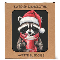 Winter Raccoon Dishcloth