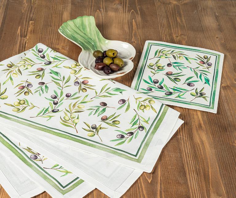 Olives & Leaves Dishcloth