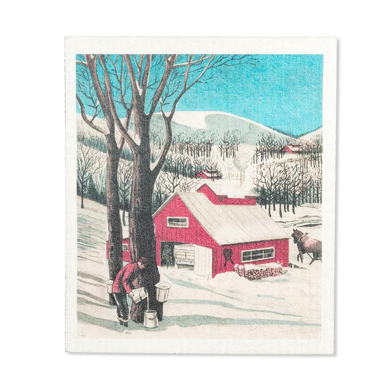 Maple Sugar Shack Swedish Dishcloth