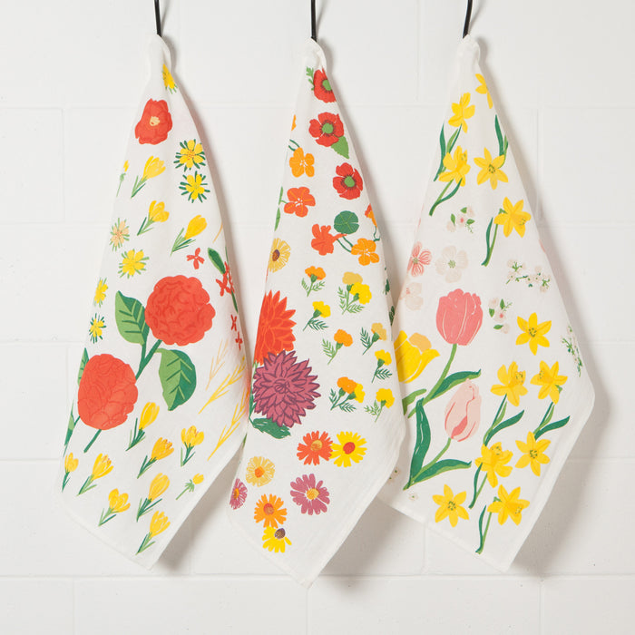 Spring Flower Dishtowels, Set of 3