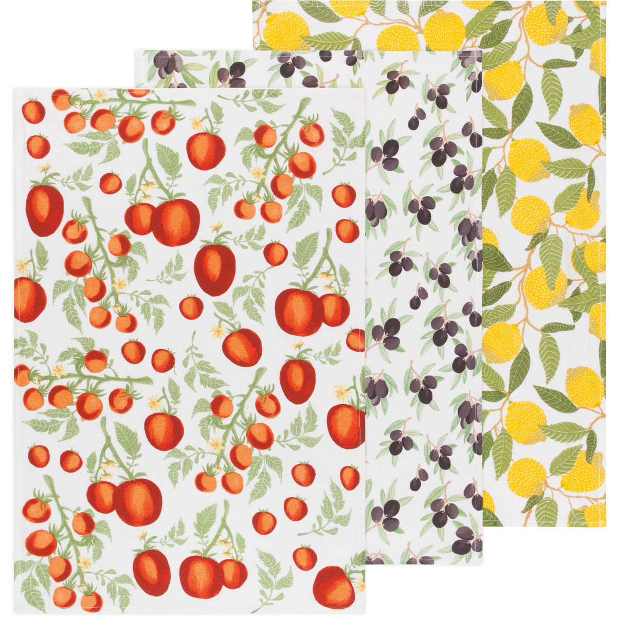 Mediterranean Baker's Floursack Dishtowels, Set of 3