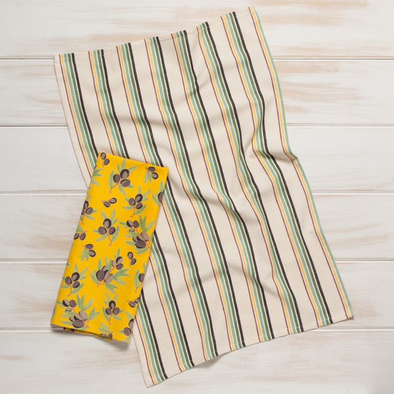 Olives Coordinated Dishtowels, Set of 2