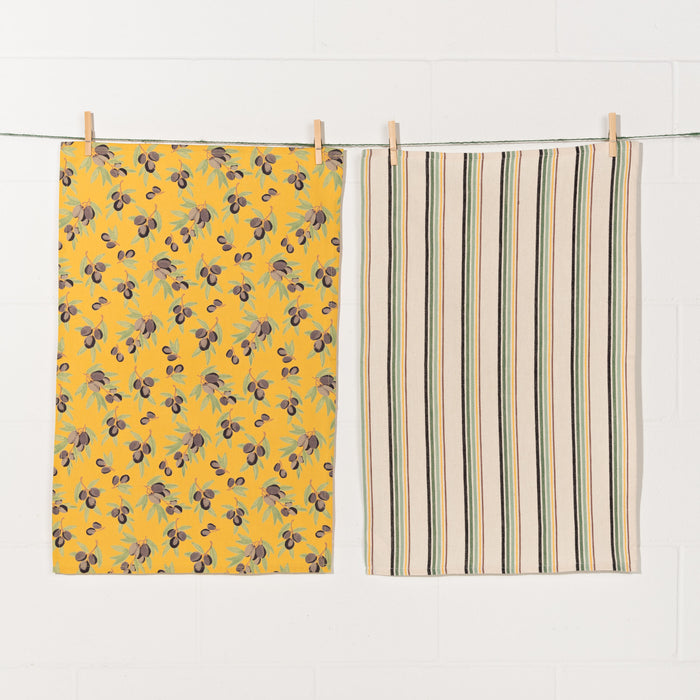 Olives Coordinated Dishtowels, Set of 2