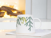 Wide Base Mug with Cedar Branches