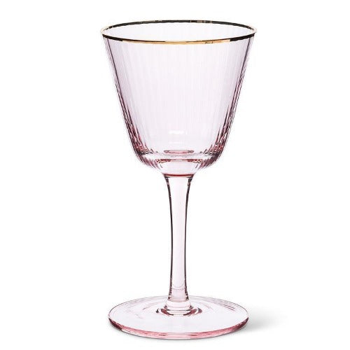 Optic Cocktail Glass w/ Gold Rim