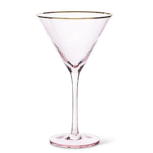 Optic Martini Glass w/ Gold Rim