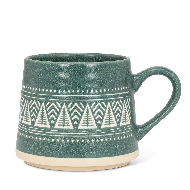 Wide Base Mug w/ Trees