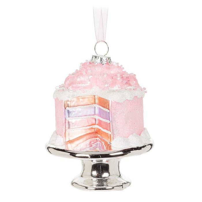 Cut Layer Cake on Plate Ornament