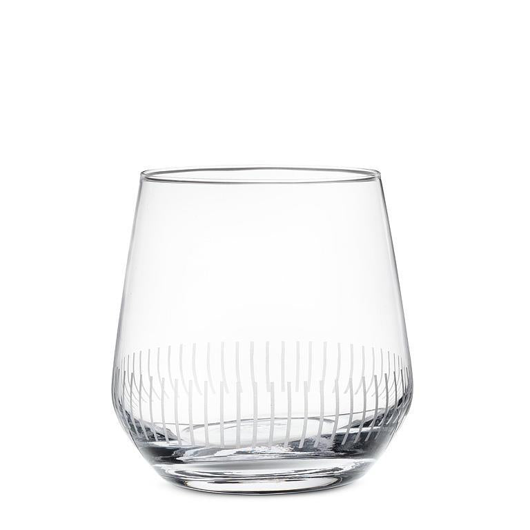 Etched Stemless Wine Glass