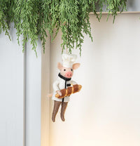 Baker Pig With Baguette Ornament
