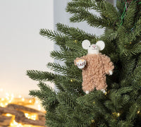 Mouse in Fuzzy PJ's with Mug Christmas Ornament