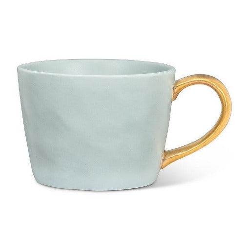 Mint Matte Cup w/ Gold Handle 12oz