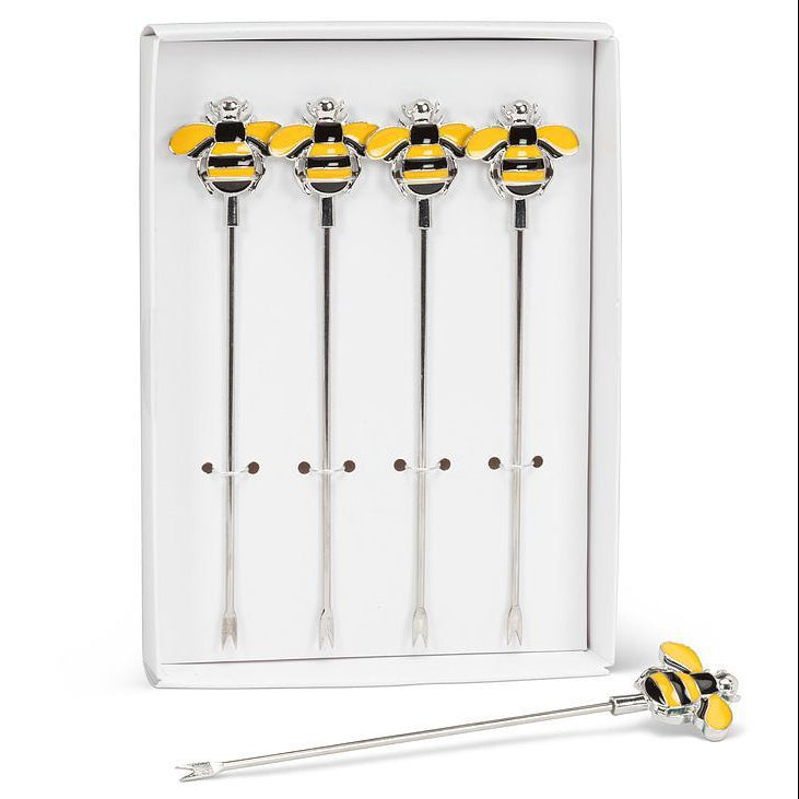 Bee Cocktail Picks. Set of 4