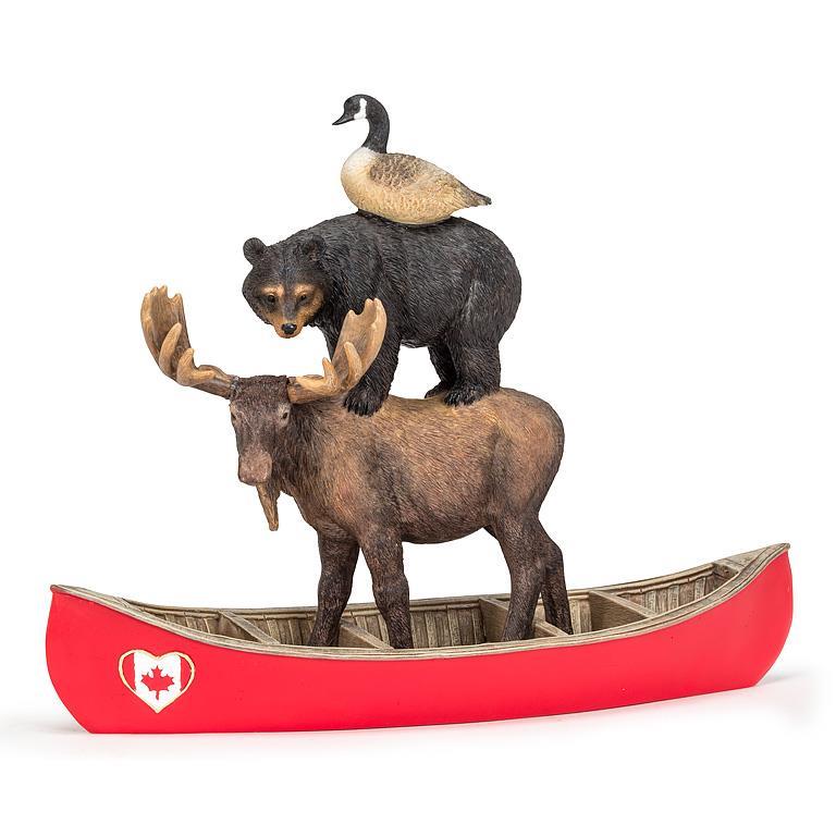 Canadian Canoe Animals Statue