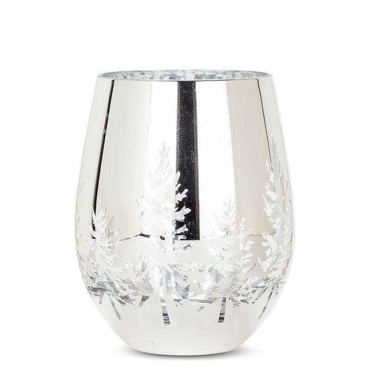 Winter Trees Christmas Wine Glass