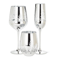 Winter Trees Christmas Wine Glass