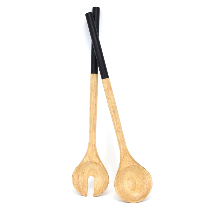 Light Acacia Salad Server Set